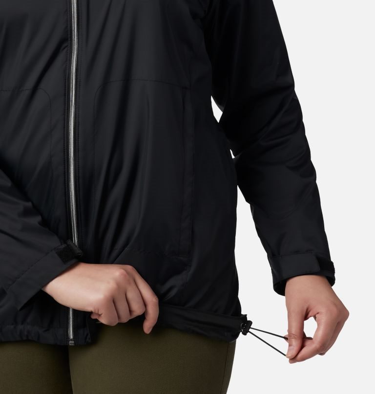 Women's Columbia Switchback Lined Long Jackets Black | Plus Size CA-WA406